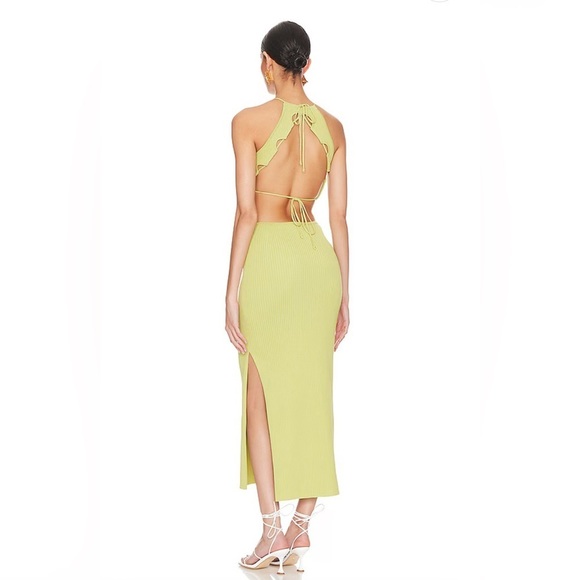 Significant Other Skye Cutout Ribbed Backless Midi Dress In Avocado sz:AU10/US6 - Picture 7 of 16